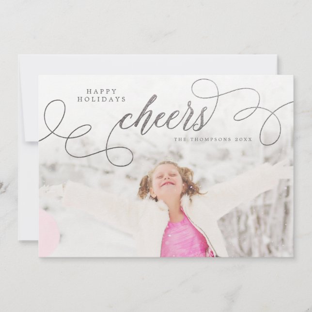 Pour Fêtes Annuelles Cartes de voeux photos de Noël en argent (Devant)