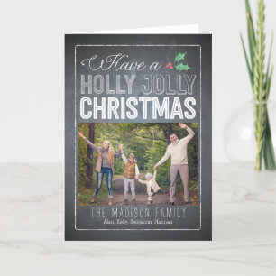 Pour Fêtes Annuelles Cartes de voeux photos de Noël Holly Jolly