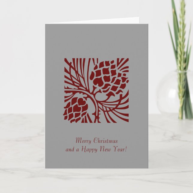 Pour Fêtes Annuelles Cartes de voeux Pine de Noël (Devant)