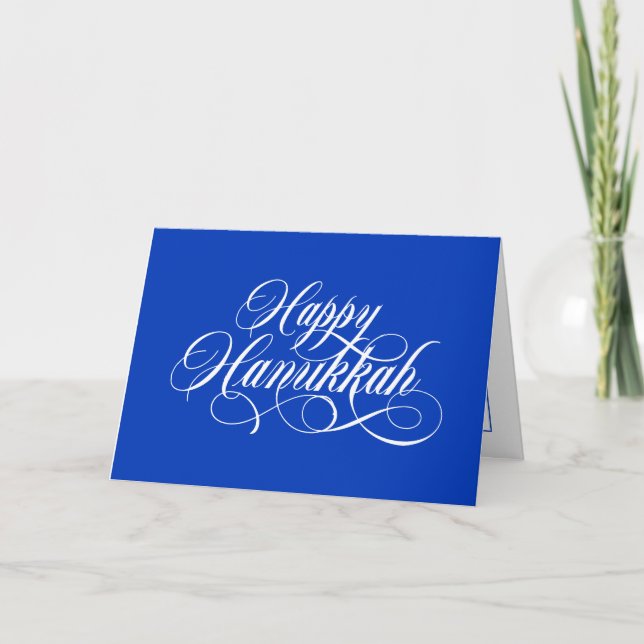 Pour Fêtes Annuelles Cartes de voeux simples élégantes Happy Hanoukka (Devant)