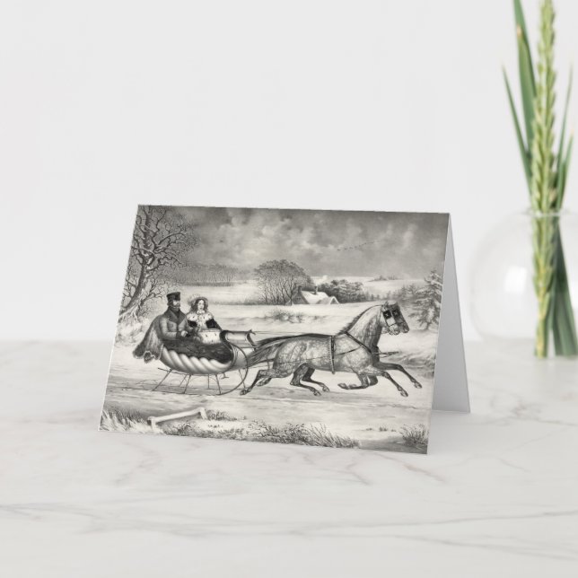 Pour Fêtes Annuelles Cartes de voeux Sleigh Ride (Devant)