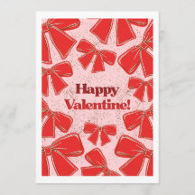 Cartes de vœux tendance à motif de nœuds rouges po