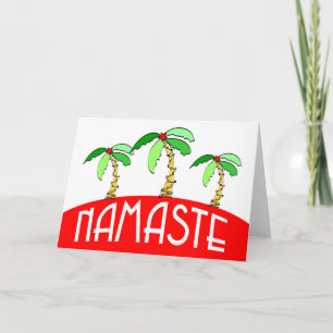 Pour Fêtes Annuelles Cartes de yoga de Noël tropicales