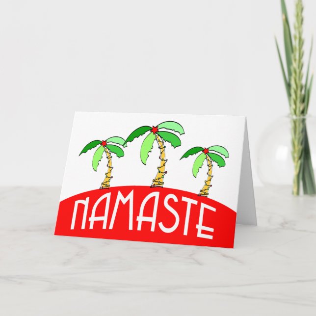 Pour Fêtes Annuelles Cartes de yoga de Noël tropicales (Devant)