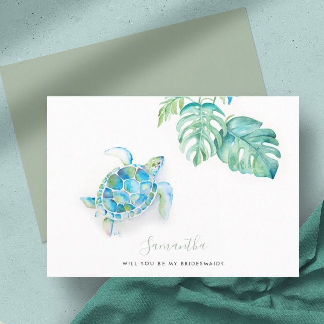 Pour Fêtes Annuelles Cartes d'entretien de la tortue marine aquarelle (sea turtle cards simple watercolor art by Victoria Grigaliunas)