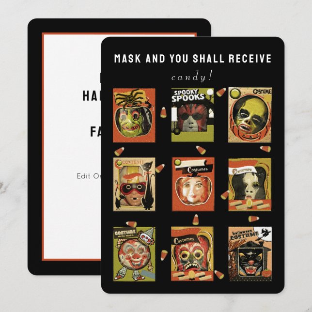 Pour Fêtes Annuelles Cartes d'Halloween amusantes (Devant / Derrière)