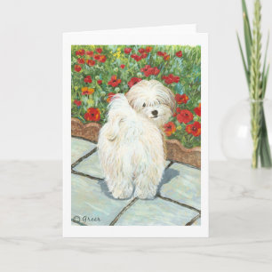 Pour Fêtes Annuelles Cartes d'imprimerie d'art de Chiens et de Poppies 
