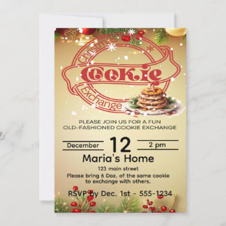 Pour Fêtes Annuelles Cartes d'invitation à une fête d'échange de biscui
