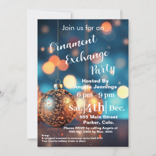 Pour Fêtes Annuelles Cartes d'invitation de la fête de Noël bleu