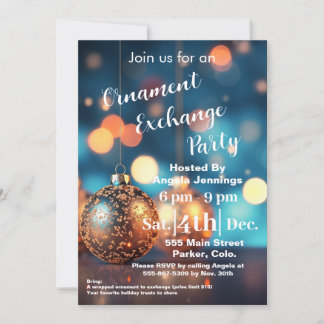 Pour Fêtes Annuelles Cartes d'invitation de la fête de Noël bleu