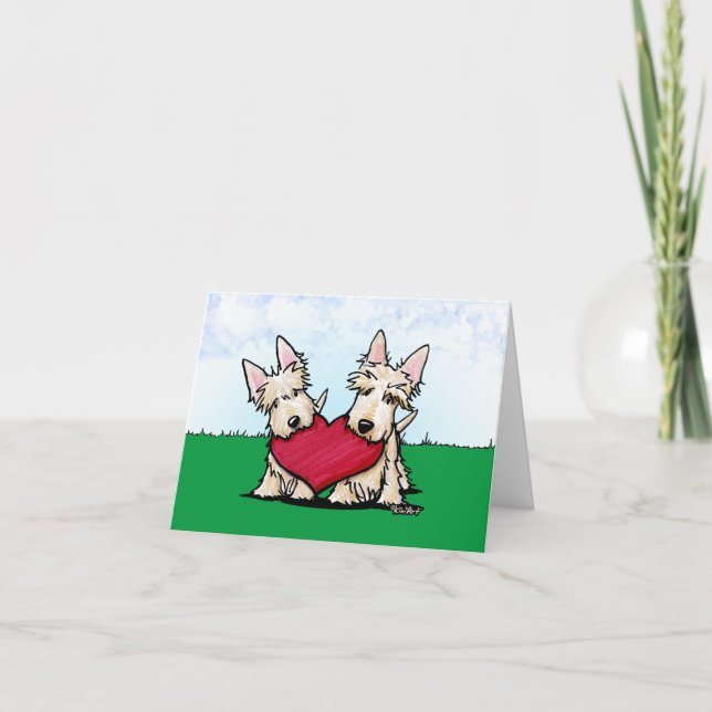 Pour Fêtes Annuelles Cartes Duo KiniArt Scottish Terrier (Devant)