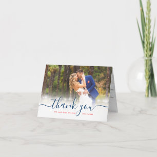 Pour Fêtes Annuelles Cartes élégantes de Merci de photo de mariage de