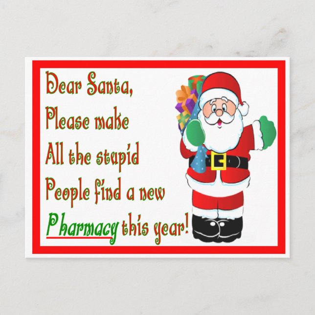 Pour Fêtes Annuelles Cartes et cadeaux de Noël du pharmacien (Devant)