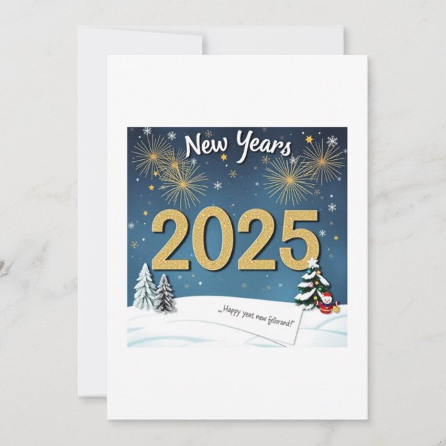 Pour Fêtes Annuelles cartes faites main 2025 (Devant)