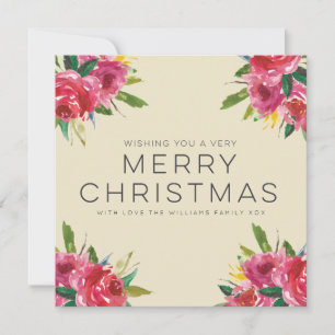 Pour Fêtes Annuelles Cartes florales de manuscrit de Joyeux Noël