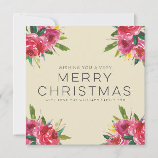 Pour Fêtes Annuelles Cartes florales de manuscrit de Joyeux Noël