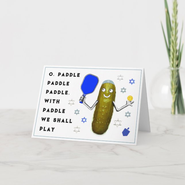 Pour Fêtes Annuelles Cartes Hanoukka Pickleball (Devant)