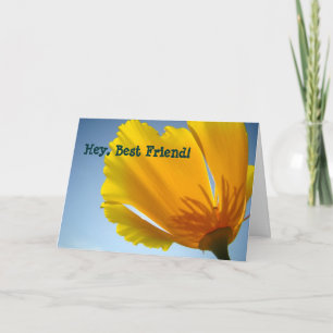 Pour Fêtes Annuelles Cartes Hey Meilleure Amie ! Fleurs de Coquelicot O