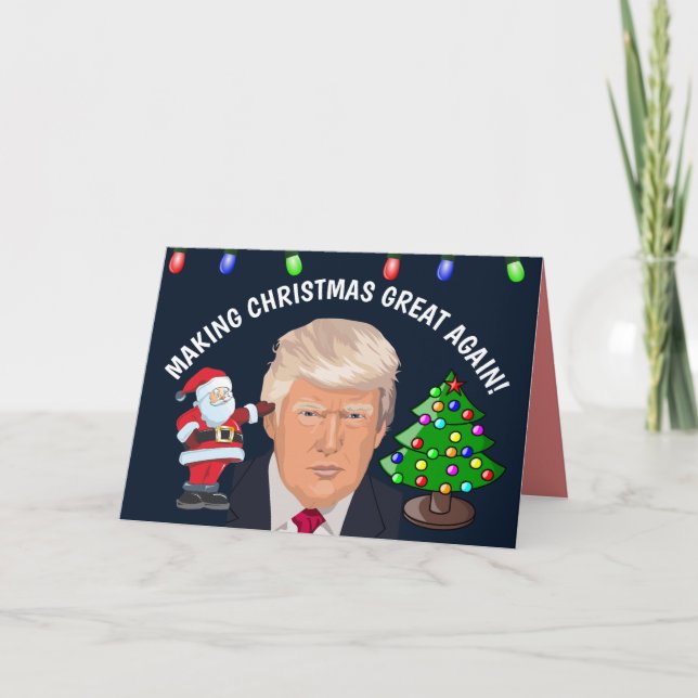 Pour Fêtes Annuelles Cartes MAGA de Noël PRO Donald Trump (Devant)
