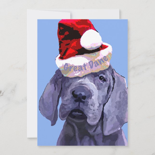 Pour Fêtes Annuelles Cartes Noël Great Dane 10pk (Devant)
