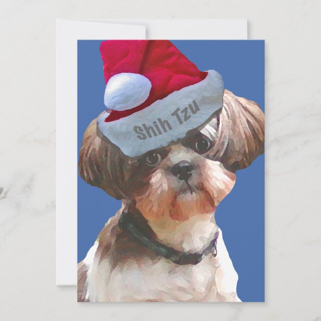Pour Fêtes Annuelles Cartes Noël Shih Tzu 10 pk (Devant)