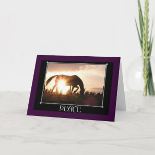 Pour Fêtes Annuelles Cartes Peace Horse Note, personnalisables