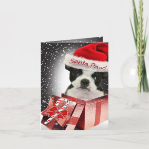 Pour Fêtes Annuelles Cartes Père Noël de Boston Terrier