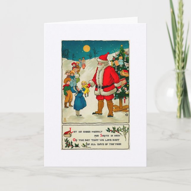 Pour Fêtes Annuelles Cartes père Noël et Enfants-Noël (Devant)