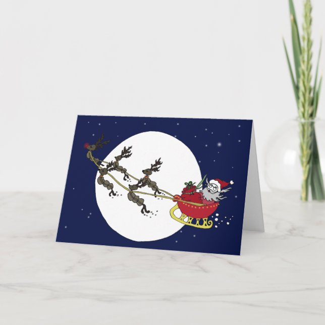Pour Fêtes Annuelles Cartes Père Noël et Reindeder (Devant)