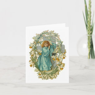 Pour Fêtes Annuelles Cartes personnalisables vintage d'ange et de croix