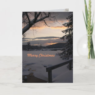 Pour Fêtes Annuelles Cartes personnalisées Noël Sunrise