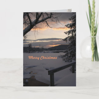 Pour Fêtes Annuelles Cartes personnalisées Noël Sunrise
