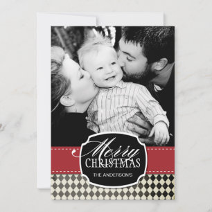 Pour Fêtes Annuelles Cartes photo de Noël Jacquard classique