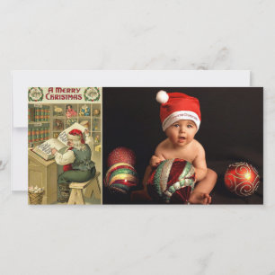 Pour Fêtes Annuelles cartes photos de liste père Noël vintages
