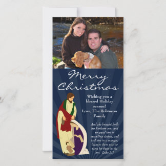 Pour Fêtes Annuelles Cartes photos de Noël chrétiennes personnalisées
