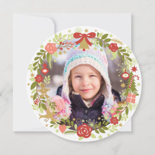 Pour Fêtes Annuelles Cartes photos de Noël Festive Wreath