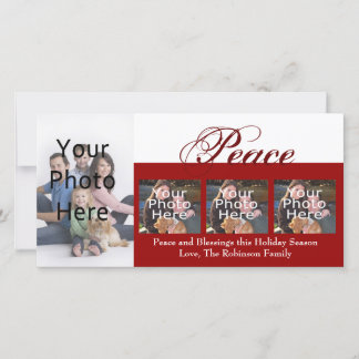 Pour Fêtes Annuelles Cartes photos de Noël personnalisées Paix