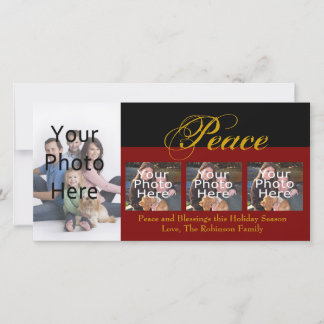 Pour Fêtes Annuelles Cartes photos de Noël personnalisées Paix