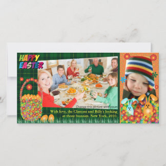 Pour Fêtes Annuelles Cartes photos de Pâques : Oeufs de Pâques et lapin
