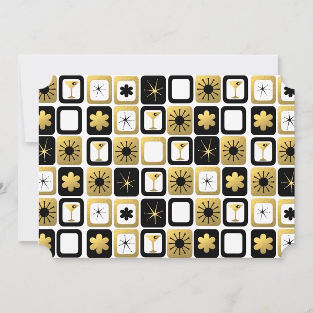 Pour Fêtes Annuelles Cartes photos d'or rétro glamour (Devant)