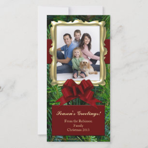 Pour Fêtes Annuelles Cartes photos Verticales de Noël Gold Frame