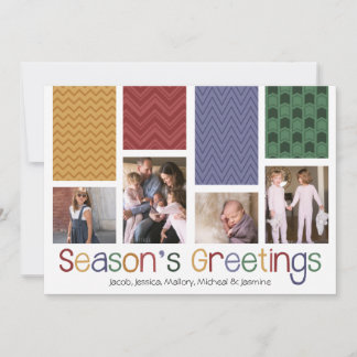 Pour Fêtes Annuelles Cartes Plat Multi Photo Vacances Jolies Motifs