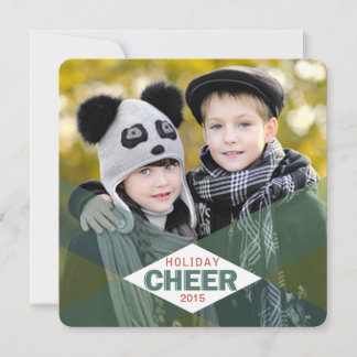 Pour Fêtes Annuelles Cartes Plat Photo Vert Vacances