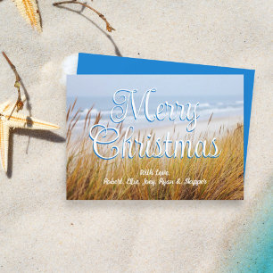 Pour Fêtes Annuelles Cartes plates de Noël joyeuses Dunes de plage