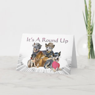Pour Fêtes Annuelles Cartes rondes Valentine de chien de bétail