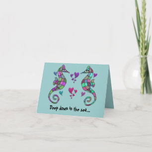Pour Fêtes Annuelles Cartes Seahorse Rainbow Valentines