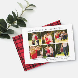 Pour Fêtes Annuelles Cartes Souvenirs 2026 Ensemble Plaid Rouge Collage