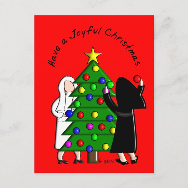Pour Fêtes Annuelles Catholique Nun Art Cartes et Cadeaux de Noël (Devant)