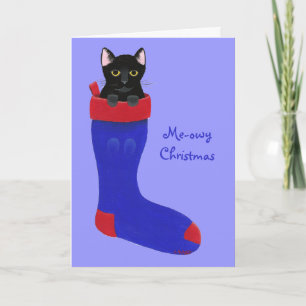 Pour Fêtes Annuelles Chat de Noël, Cartes de Noël Meowy