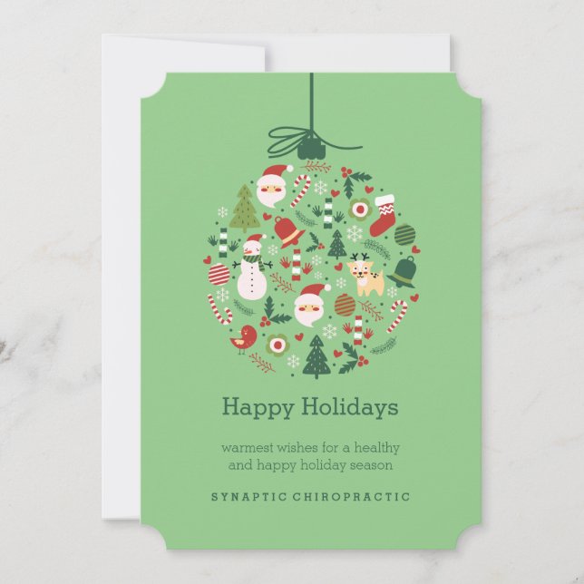 Pour Fêtes Annuelles Chiropratique Ornament plat Chiro Cartes de Noël (Devant)